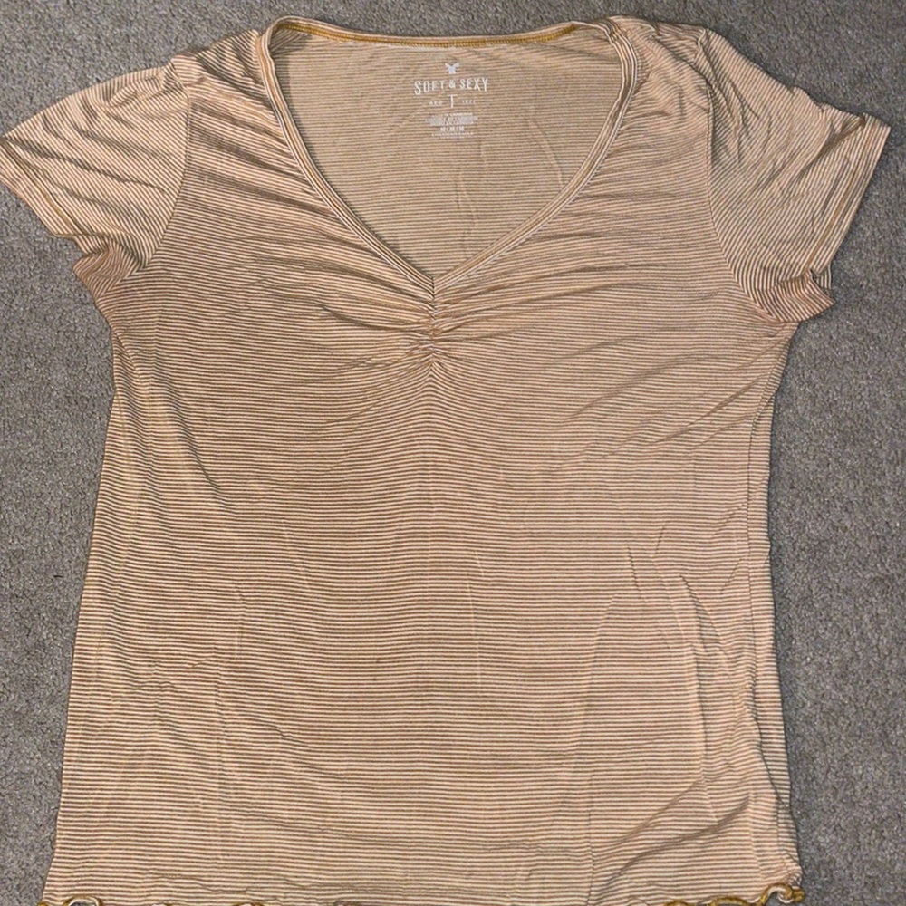 Yellow striped top size M from AMERICAN EAGLE